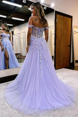 A-Line Prom Dress Sequind Corset Long Formal Dress With Slit