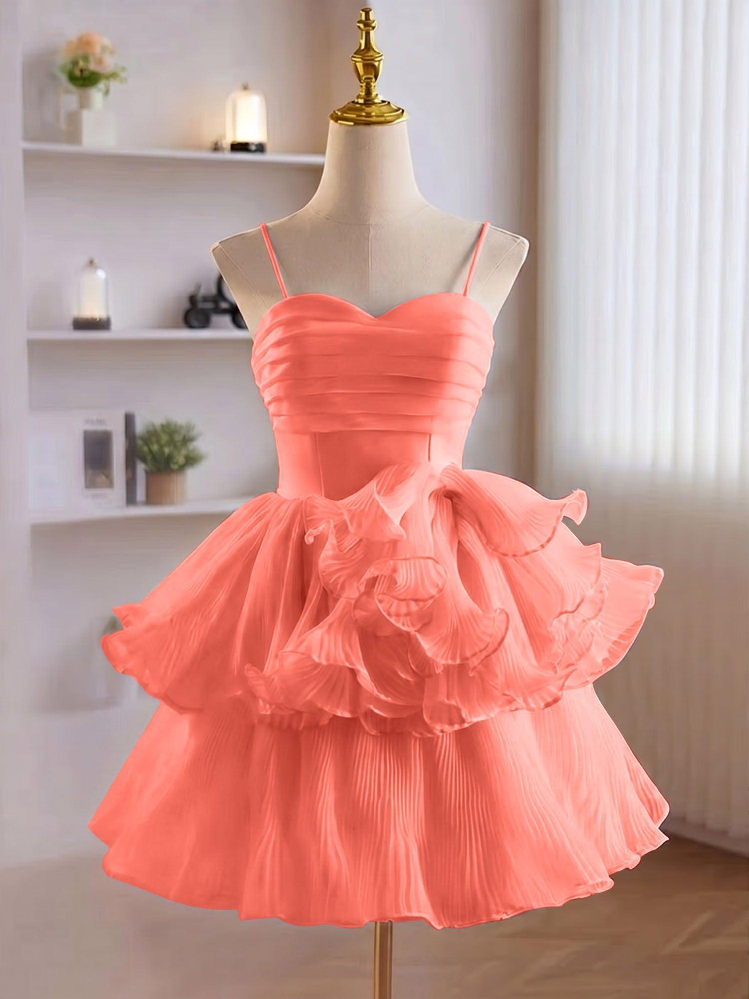 A-Line Ruffles Tiered Short Homecoming Dress