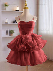 A-Line Ruffles Tiered Short Homecoming Dress
