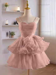 A-Line Ruffles Tiered Short Homecoming Dress