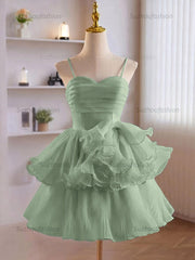 A-Line Ruffles Tiered Short Homecoming Dress