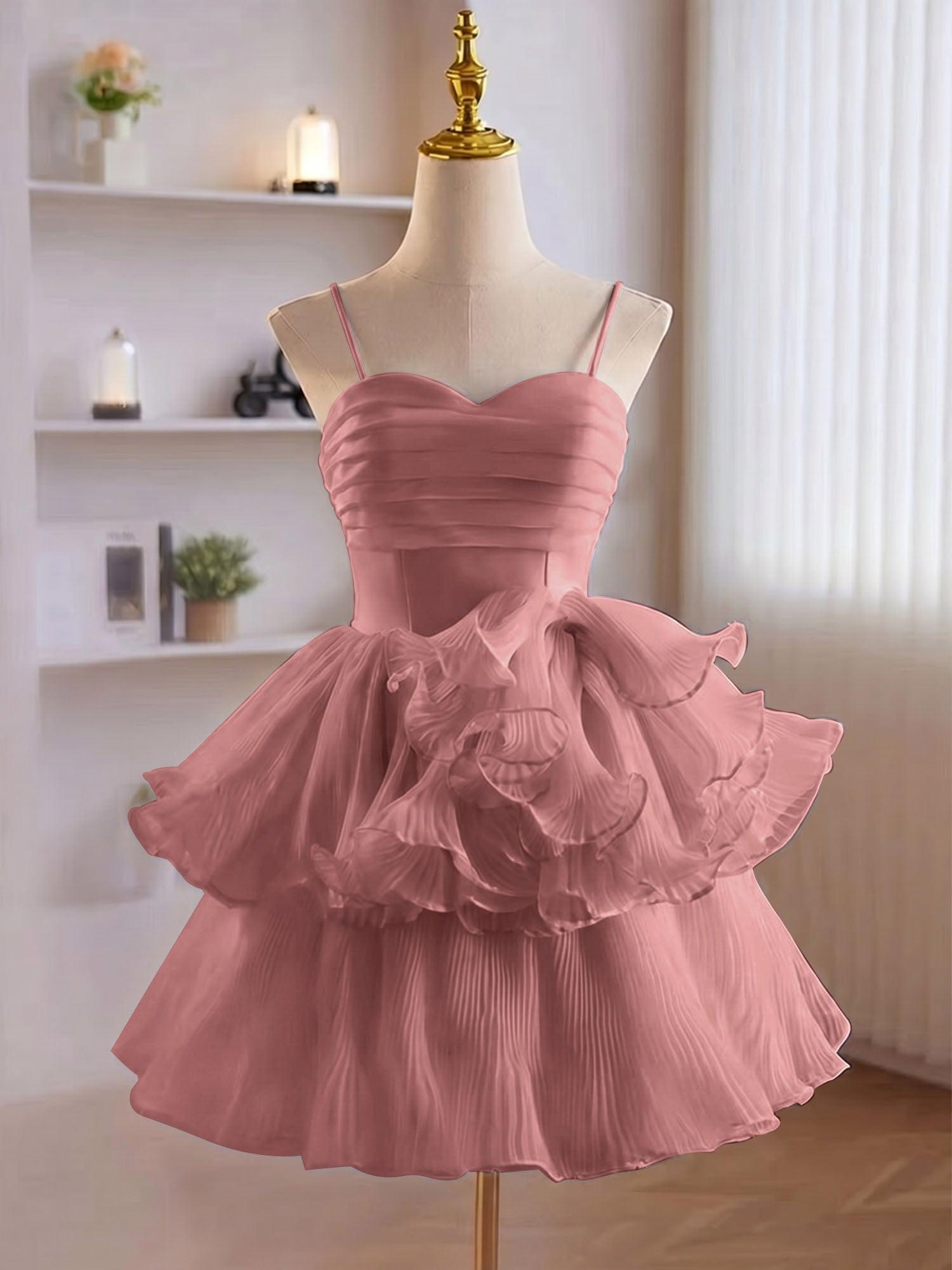 A-Line Ruffles Tiered Short Homecoming Dress
