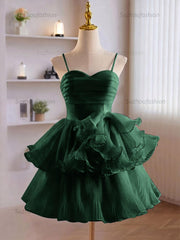 A-Line Ruffles Tiered Short Homecoming Dress
