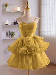 A-Line Ruffles Tiered Short Homecoming Dress