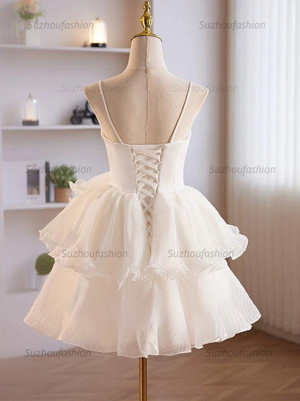 A-Line Ruffles Tiered Short Homecoming Dress