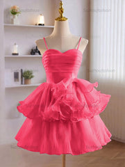 A-Line Ruffles Tiered Short Homecoming Dress