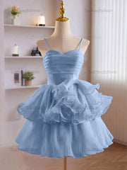 A-Line Ruffles Tiered Short Homecoming Dress