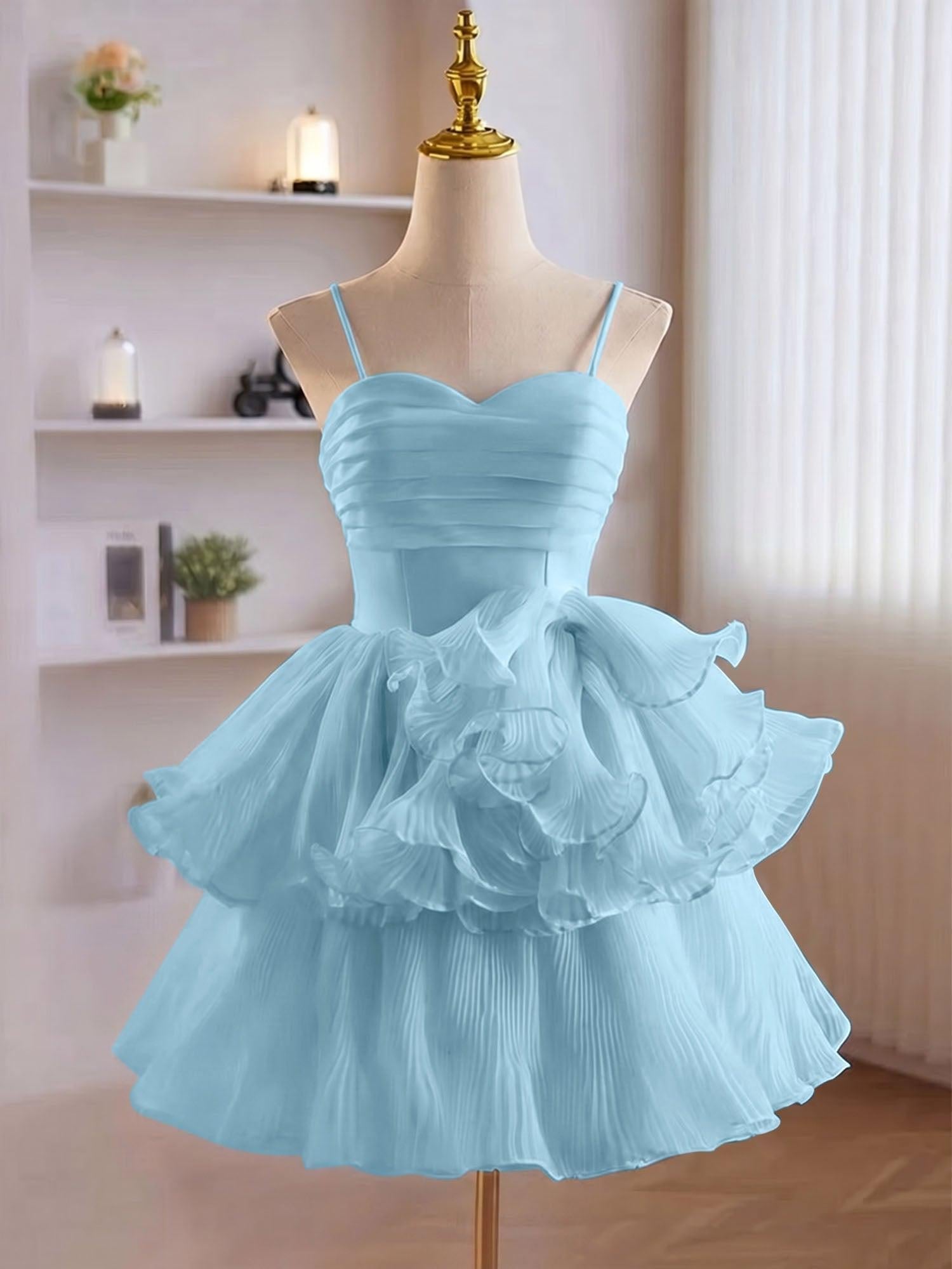 A-Line Ruffles Tiered Short Homecoming Dress