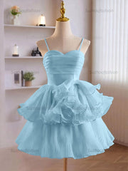 A-Line Ruffles Tiered Short Homecoming Dress