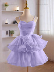 A-Line Ruffles Tiered Short Homecoming Dress