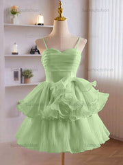 A-Line Ruffles Tiered Short Homecoming Dress