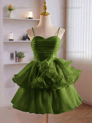 A-Line Ruffles Tiered Short Homecoming Dress