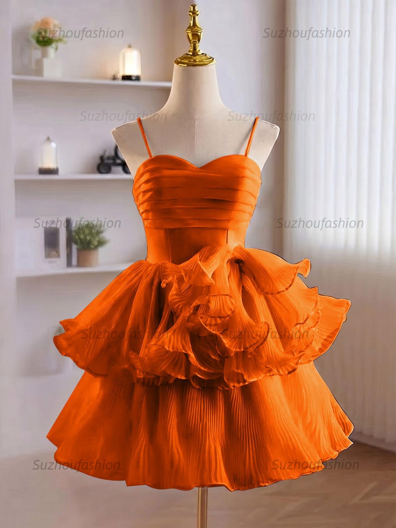 A-Line Ruffles Tiered Short Homecoming Dress