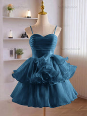 A-Line Ruffles Tiered Short Homecoming Dress
