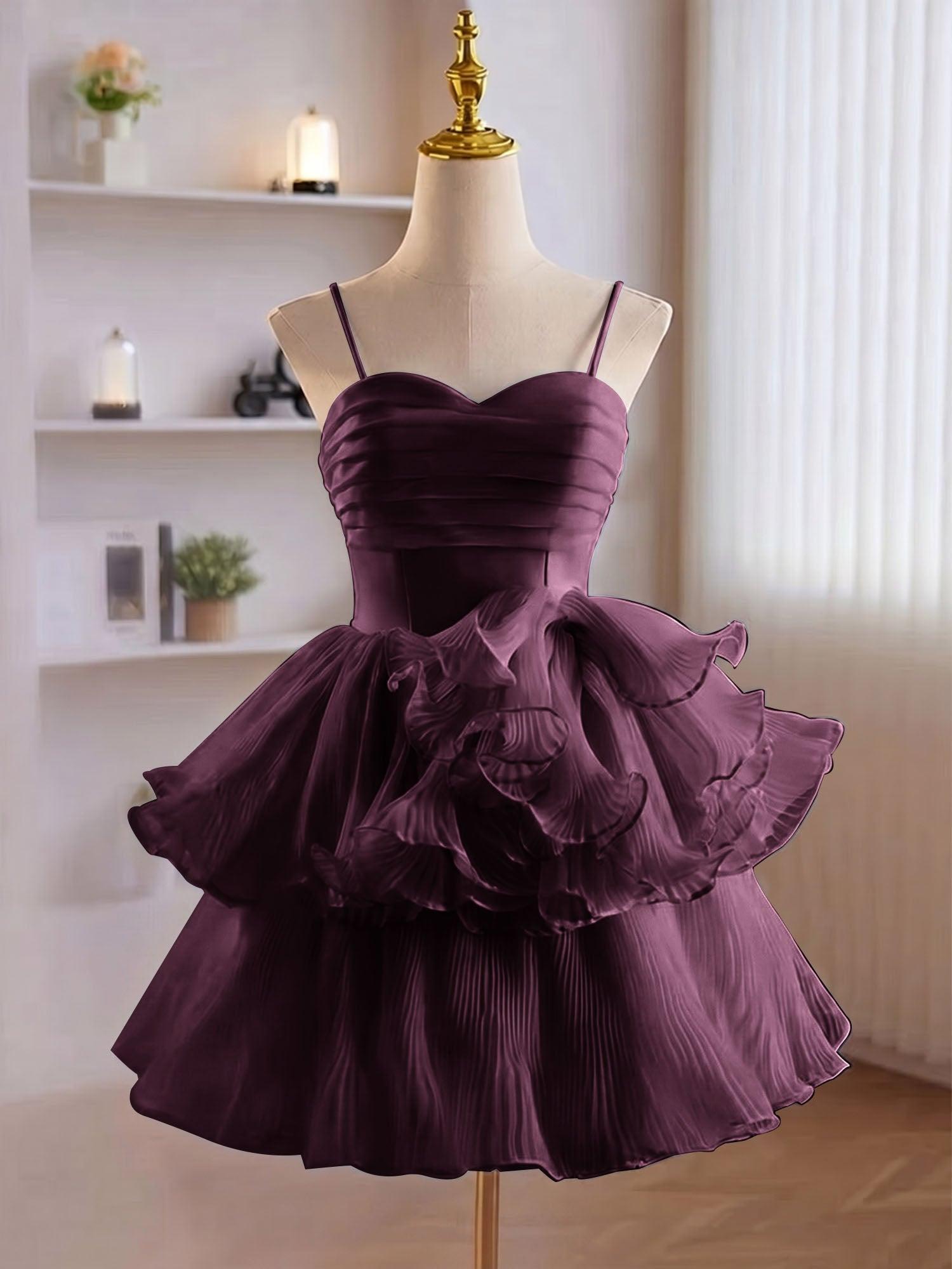 A-Line Ruffles Tiered Short Homecoming Dress