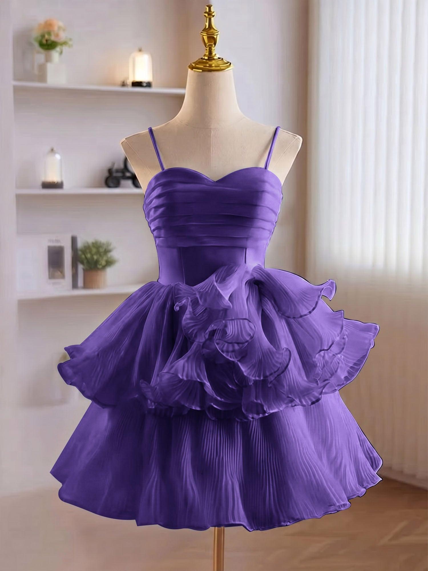 A-Line Ruffles Tiered Short Homecoming Dress