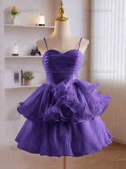 A-Line Ruffles Tiered Short Homecoming Dress