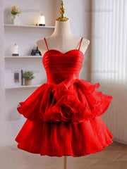 A-Line Ruffles Tiered Short Homecoming Dress