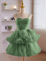 A-Line Ruffles Tiered Short Homecoming Dress