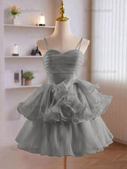 A-Line Ruffles Tiered Short Homecoming Dress