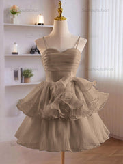 A-Line Ruffles Tiered Short Homecoming Dress