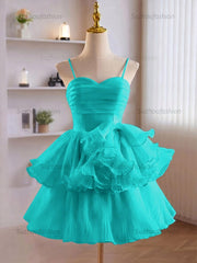 A-Line Ruffles Tiered Short Homecoming Dress