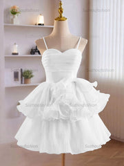 A-Line Ruffles Tiered Short Homecoming Dress