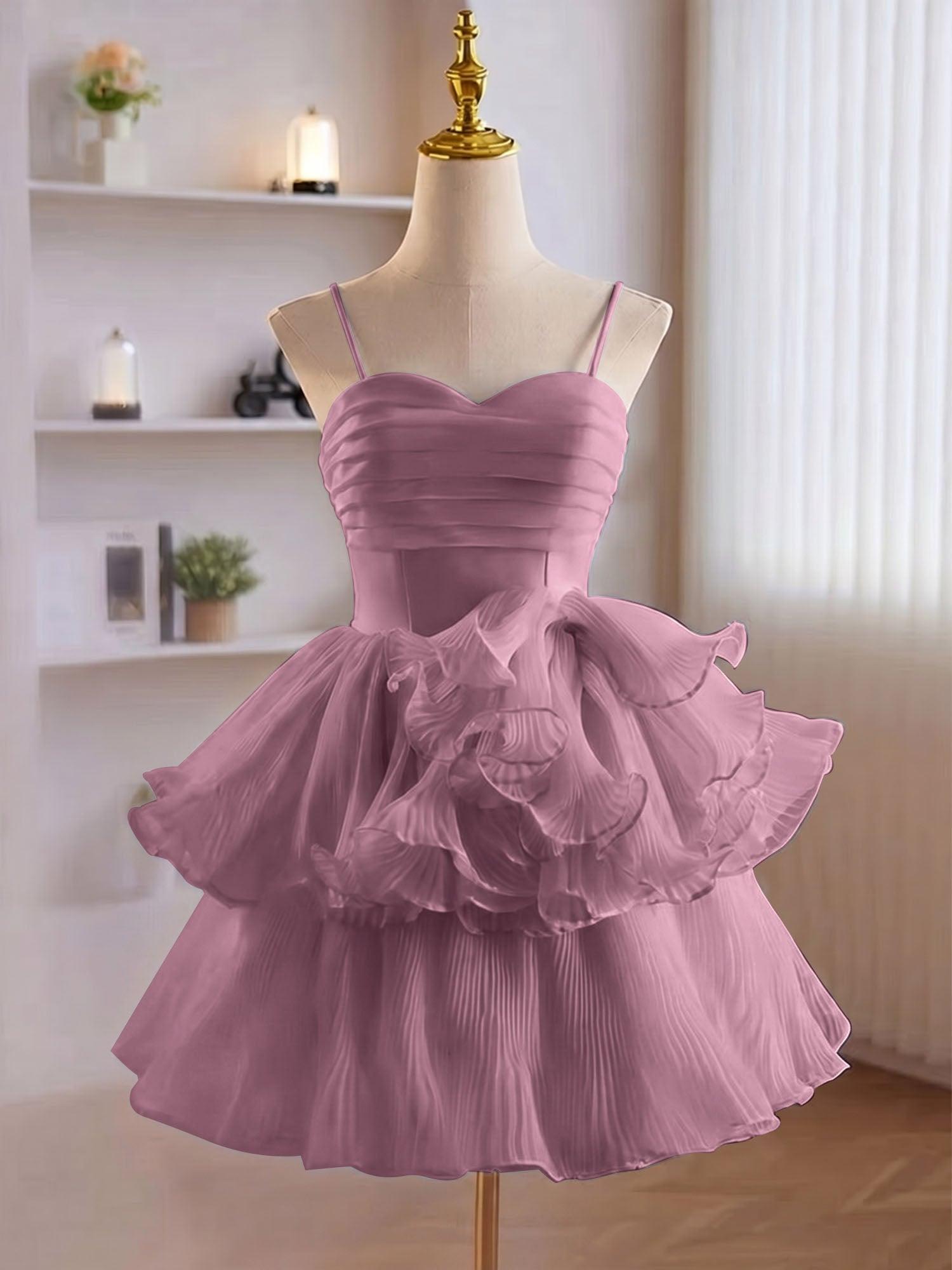 A-Line Ruffles Tiered Short Homecoming Dress