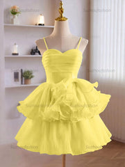 A-Line Ruffles Tiered Short Homecoming Dress