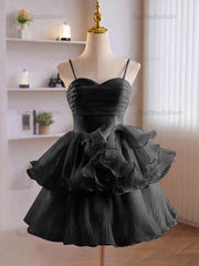 A-Line Ruffles Tiered Short Homecoming Dress