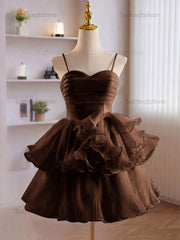 A-Line Ruffles Tiered Short Homecoming Dress