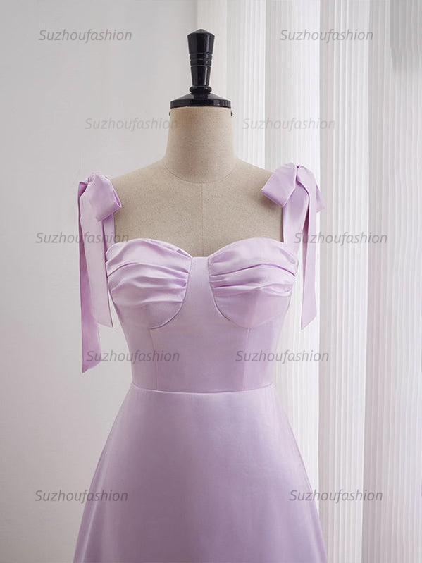 A-line Bow Tie Ruched Short Homecoming Dress