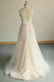 Affordable Jewel Sleeveless A-line Wedding Dress | Tulle Lace Bridal Gowns