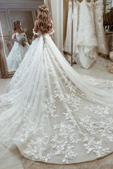Amazing Princess Off-the-Shoulder Appliques Bridal Dresses Long On Sale