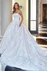 Amazing Princess Sleeveless Appliques Bridal Dresses Lace Appliques