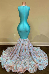 Amazing Sleeveless Mermaid Prom Dress Long Special Fabric Evening Gowns