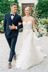 Amazing Sweetheart Mermaid Sleeveless Beach Bridal Dresses With Lace Appliques