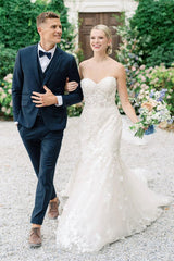 Amazing Sweetheart Mermaid Sleeveless Beach Bridal Dresses With Lace Appliques