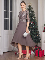 Asymmetrical Scoop A Line Mother of the Bride Dress