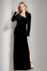 Asymmetrical Sleeveless Long Mermaid Trumpet Mother of the Bride Dress with Side Split
