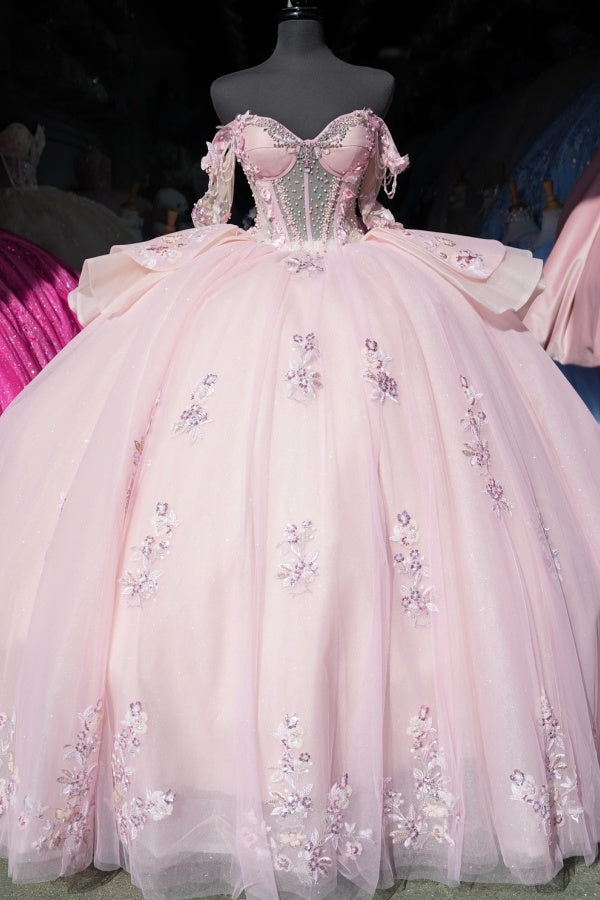 Ball Gown Off Shoulder Sleeveless Beaded Crystal Appliques Pleated Bab suzhoufashion Ball Gown Off Shoulder Sleeveless Beaded Crystal Appliques Pleated Bab suzhoufashion