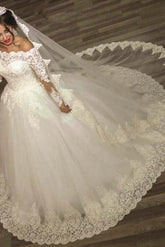 Ball Gown Wedding Dresses Long Sleeves Off Shoulder High Quality Bridal Gowns BA2878