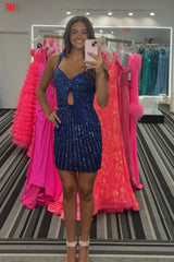Beaded Black Homecoming Dresses Tight Short Cocktail Dresses