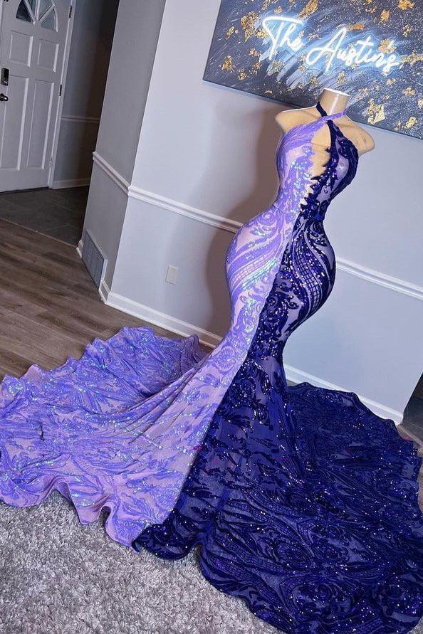 Beautiful Long Backless Mix Colour Sleeveless Mermaid Prom Dress
