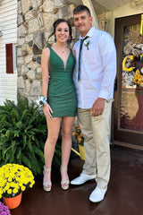 Black Homecoming Dresses Beaded Tight Short Cocktail Dresses