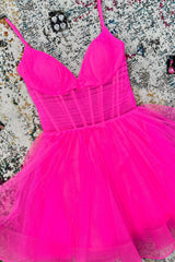 Black Homecoming Dresses Corset A-Line Short Tulle Prom Dress