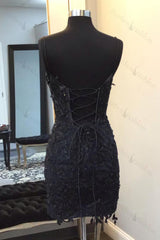 Black Homecoming Dresses Corset Lace Tight Short Cocktail Dresses