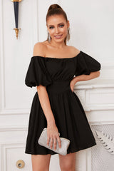 Black Homecoming Dresses Off the Shoulder Cocktail Dress