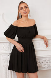 Black Homecoming Dresses Off the Shoulder Cocktail Dress