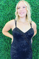 Black Homecoming Dresses Spaghetti Straps Fringed Tight Short Cocktail Dresses